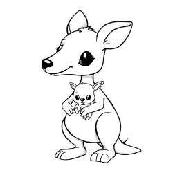 Coloring elements kangaroo
